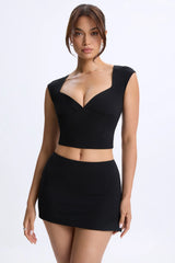 Modal Mid-Rise Micro Mini Skirt in Black