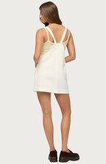 Edikted Overall Denim Mini Dress