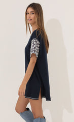 Shirt Dress in Navy Floral