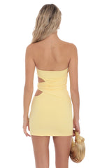 Conch Cutout Bodycon Dress in Yellow