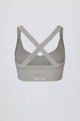 Super Sculpt Seamless Crossback Sports Bra in Grey Marl