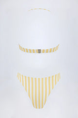 Cut-Out Halterneck Swimsuit in Lemon