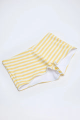 Mid-Rise Hot Pants in Lemon Yellow Stripe