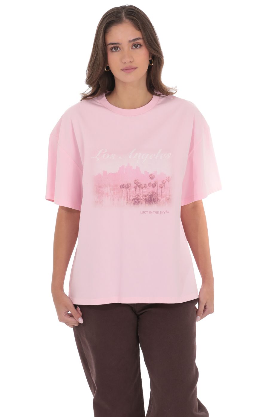 LA Graphic T-Shirt in Pink