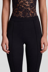 Ponte Jersey Cropped Capri Trousers in Black