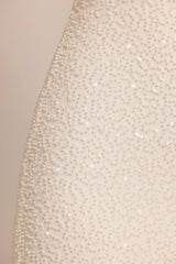 Embellished Square Neck Mini Dress in White