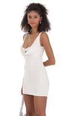 Plunge Neck Bodycon Dress in White