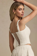 Lace-Up Corset Top in Ivory