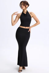 Modal Low-Rise Maxi Skirt in Black