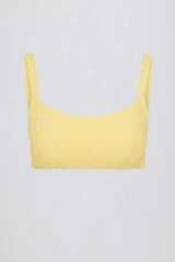 Soft Active Seam-Detail Sports Bra in Lemon