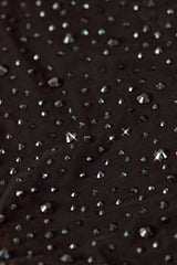 Embellished Cut-Out Mini Dress in Black