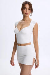 Modal Mid-Rise Micro Mini Skirt in White