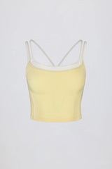 Soft Active Layered Tank Top in Soft Yellow