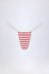 Ruched Cheeky Bikini Bottoms in Cherry Red