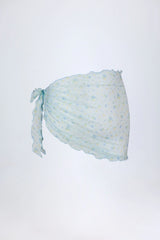 Side-Tie Sarong in Blue Floral