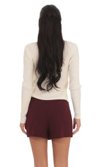 Overlap Skort in Burgundy