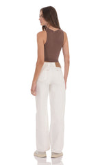 Relaxed Mid-Rise Jeans in White