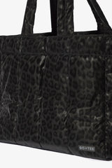 Waterproof Puffer Tote Bag in Black