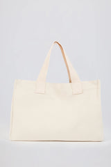 Oversized Canvas Tote Bag in Egg Shell