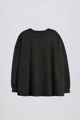 Acid Wash Long-Sleeve Oversized T-Shirt in Ash