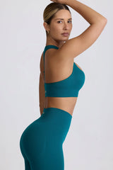 Super Sculpt Seamless T-Back Sports Bra in Teal