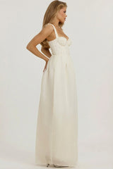 Embellished Corset Gown in White