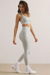 Define Luxe Halterneck Sports Bra in Grey