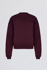 Oversized Crew-Neck Jumper in Burgundy