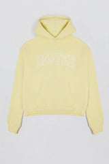 Embroidered Oversized Hoodie in Soft Yellow