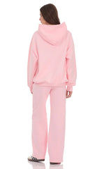 Fleece Straight Sweatpants in Pink