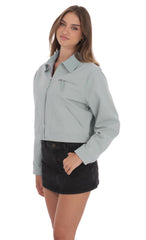 Corduroy Collar Jacket in Blue