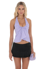 Scrunch Halter Top in Lavender
