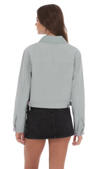 Corduroy Collar Jacket in Blue
