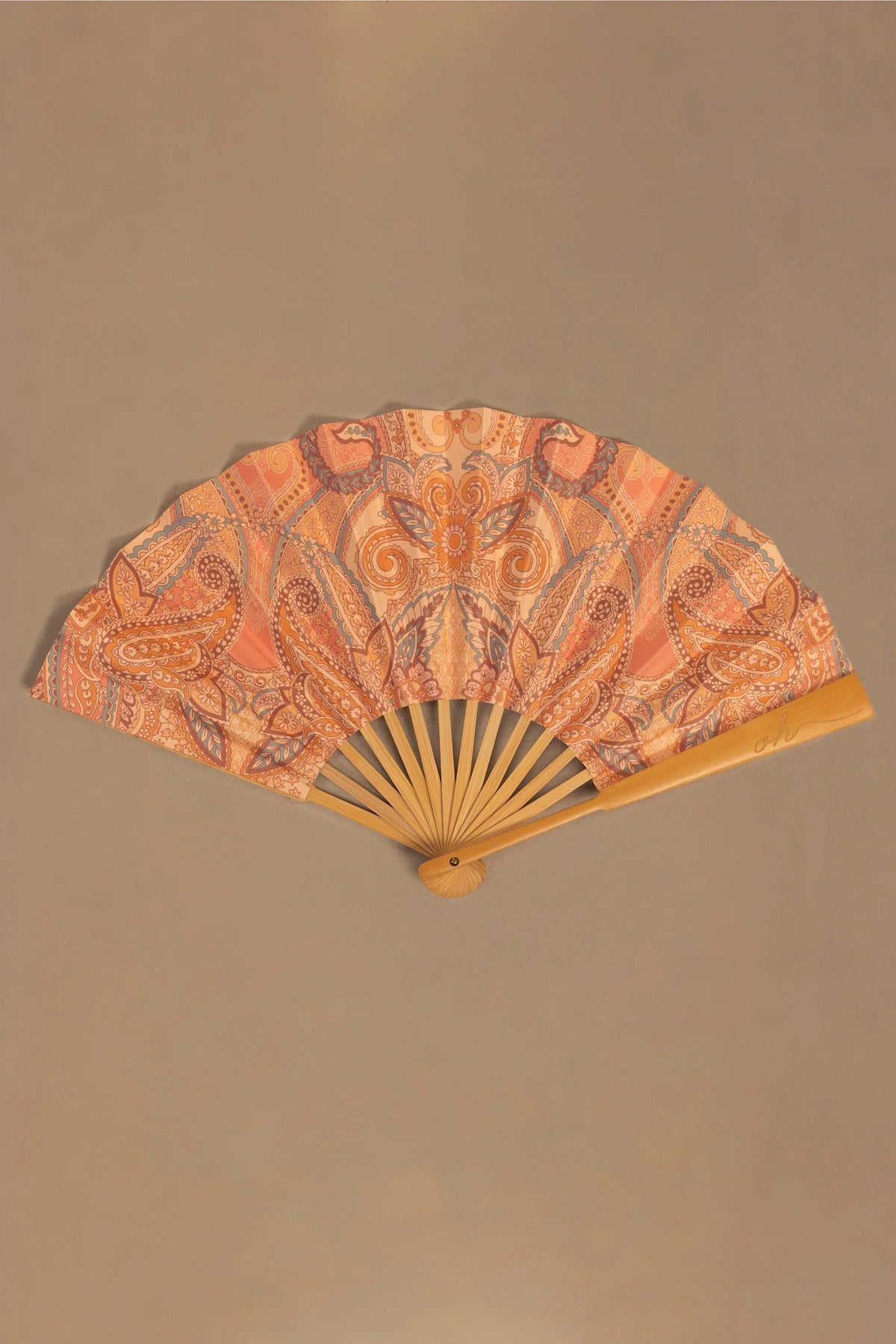 Folding Hand Fan in Paisley Print