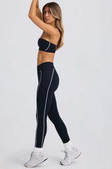 Soft Active Contrast Leggings in Black