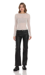 Faux Leather Jeans in Black